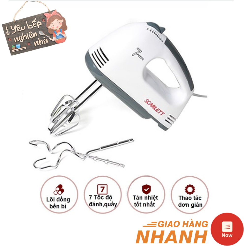 Máy Đánh Trứng 7 Tốc Độ ☘ YÊU BẾP ☘ Máy Đánh Trứng, Khuấy Bột - Bảo Hành 12 Tháng