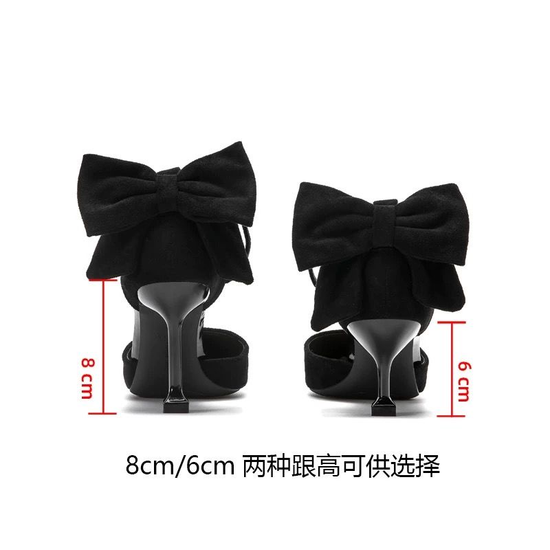 Giày Cao Gót Mũi Nhọn Phối Nơ Xinh Xắn Dành Cho Nữ