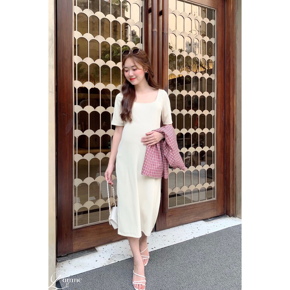 [NEW ARRIVIAL] Đầm bầu công sở đẹp chất thun ôm body VC04, váy bầu mùa thu chất liệu co dãn, mềm mịn by L'amme