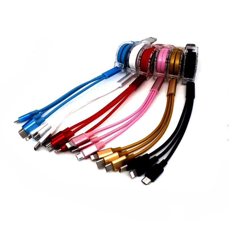 Dây cáp sạc TZUZL 3 trong 1 thu gọn được TypeC chất lượng cao