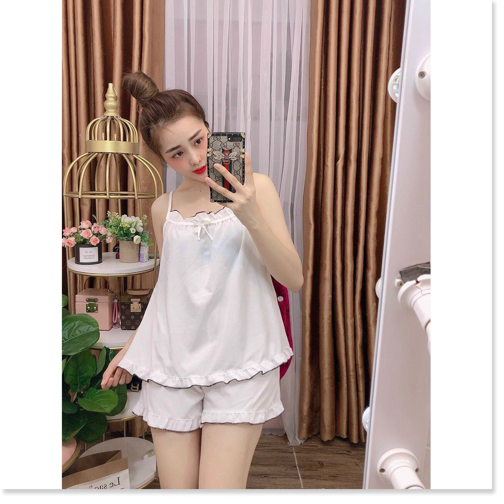 Set bộ tiểu thư mặc nhà Satin ngắn cực đẹp cho chị em KOKO MI FASHION