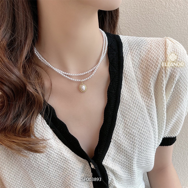 Dây chuyền nữ Eleanor Accessories đa dạng kiểu dáng đính đá ngọc trai nhân tạo phụ kiện trang sức 3893
