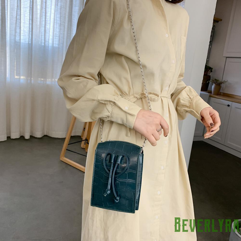 【Low Price】Vintage Stone Pattern Women Crossbody Bag Leather Mini Chain Shoulder Bags