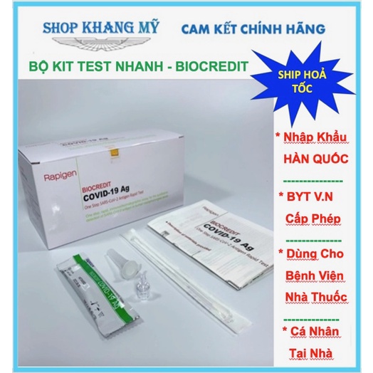 Kit Test Nhanh BioCredit Nhập Khẩu Hàn Quốc, Bộ Kit Test Mũi Tại Nhà