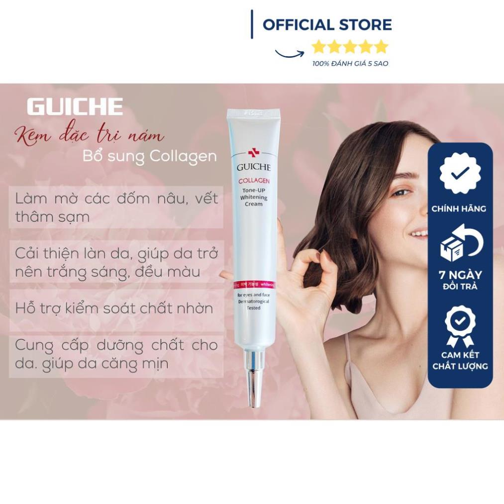 Kem Trắng Da Ngừa Nám Thảo Mộc Tự Nhiên Guiche collagen Tone Up Cream 35ml Hàn Quốc