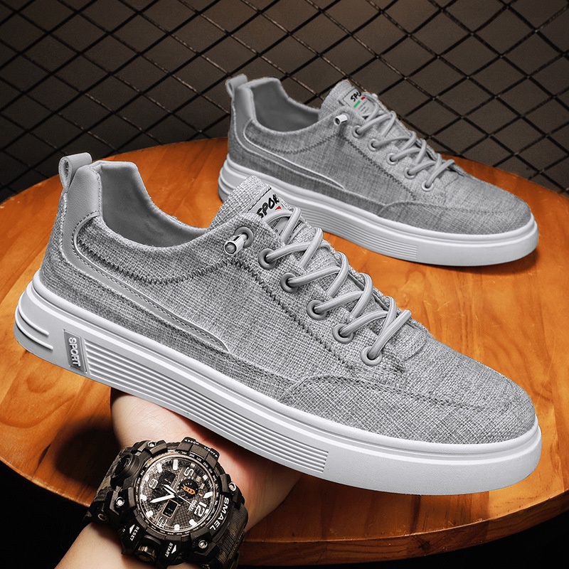 Giày thể thao nam vải canvas thoáng khí, đế cao su êm ái, thời trang thu hút AG0145