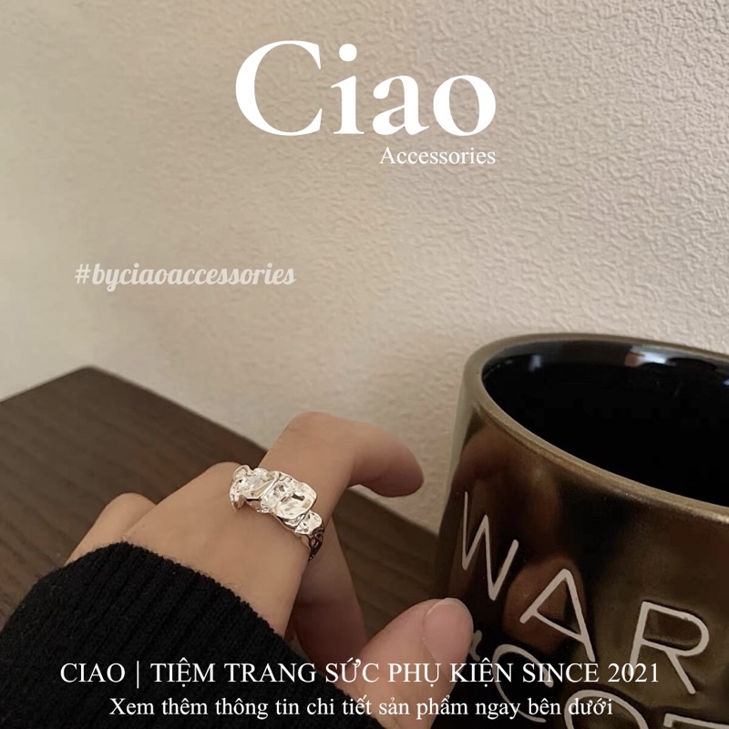 [HOẢ TỐC 1H] Nhẫn mạ bạc S925 thiết kế nhúng mới lạ phong cách trendy tinh tế Matthew Ciao
