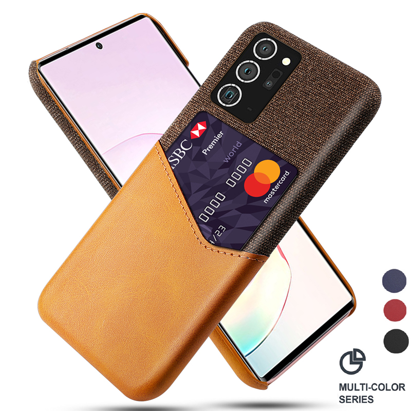 Samsung Galaxy Note 20 Ultra Case Luxury Leather Fabric Card Slot Shockproof Business Wallet Thin Cover