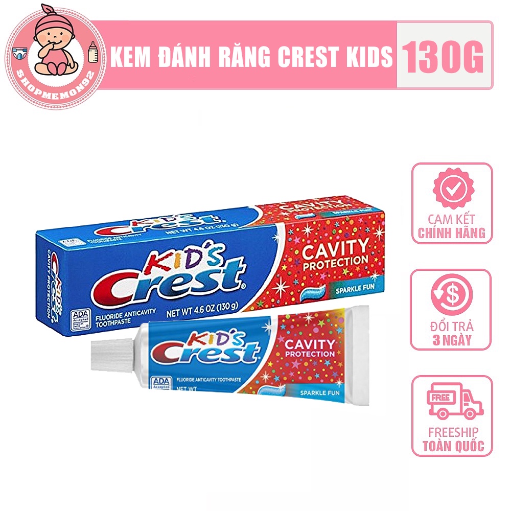 Kem đánh răng Crest Kids Cavity Protection An Toàn Cho Bé có thể nuốt 130g