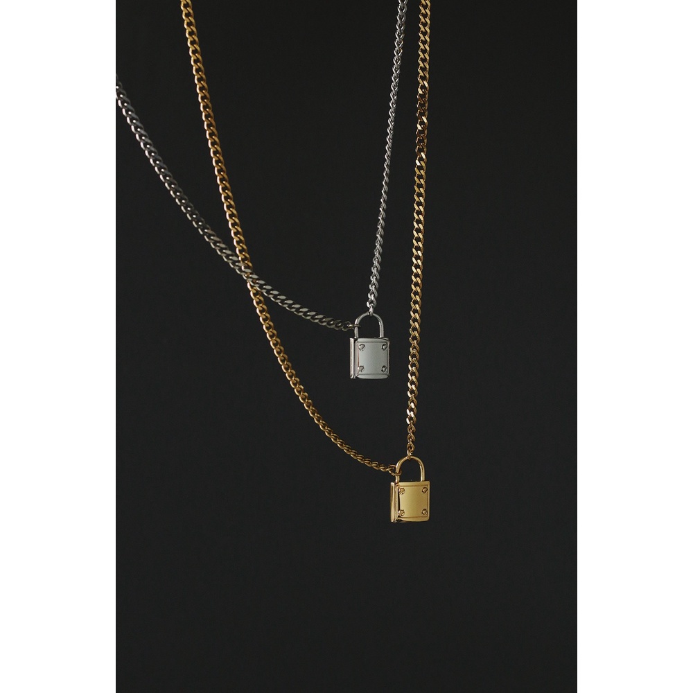 Dây chuyền titan unisex mặt ổ khóa không gỉ WN2207