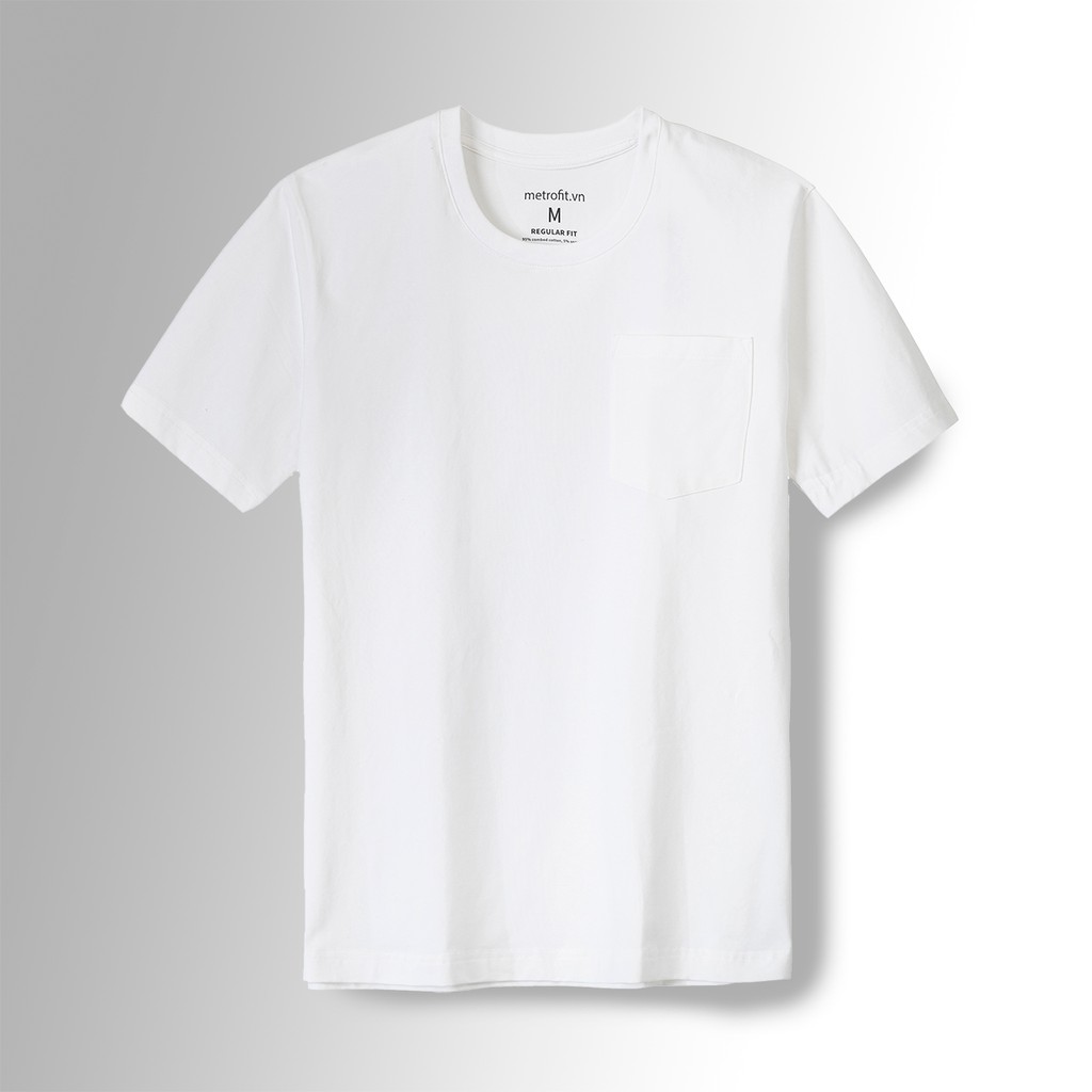 Áo Thun Nam Có Túi Dày Dặn Màu Trơn Đen Trắng Be, Thấm Hút, Mát Lạnh METROFIT CITY BASIC