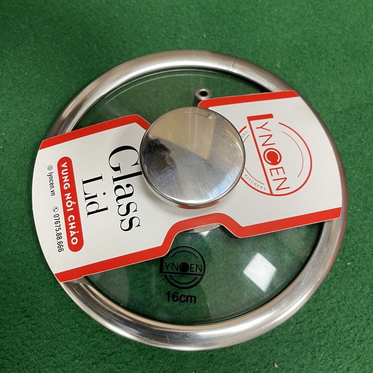 Bộ Nắp Vung Nồi Chảo Kính Cường Lực Bo Viền Inox LYNCEN Tay Cầm Inox 304 Siêu Bền, Sang Trọng, Giá Rẻ Có Đủ Size.