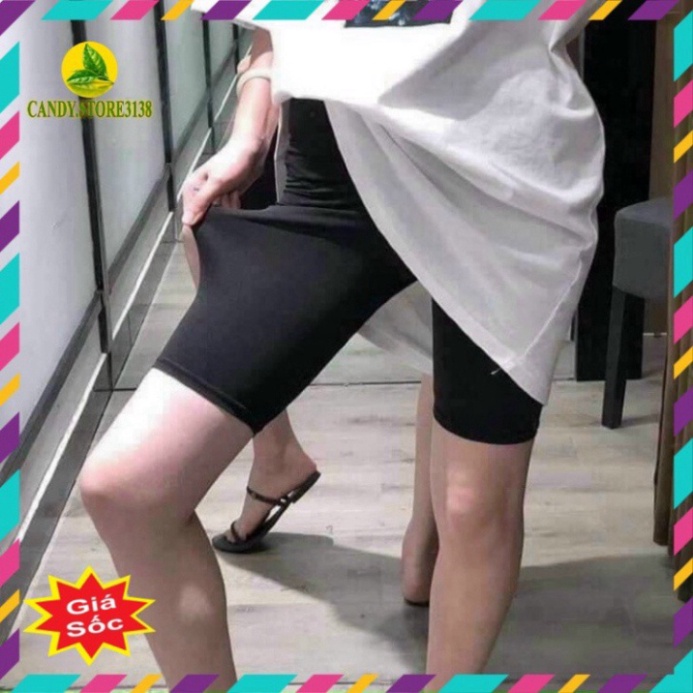 Quần legging lửng nữ cạp cao, quần đùi legging nâng mông dáng ngố tập gym thể thao co giãn 4 chiều.Candy.store3138 babac
