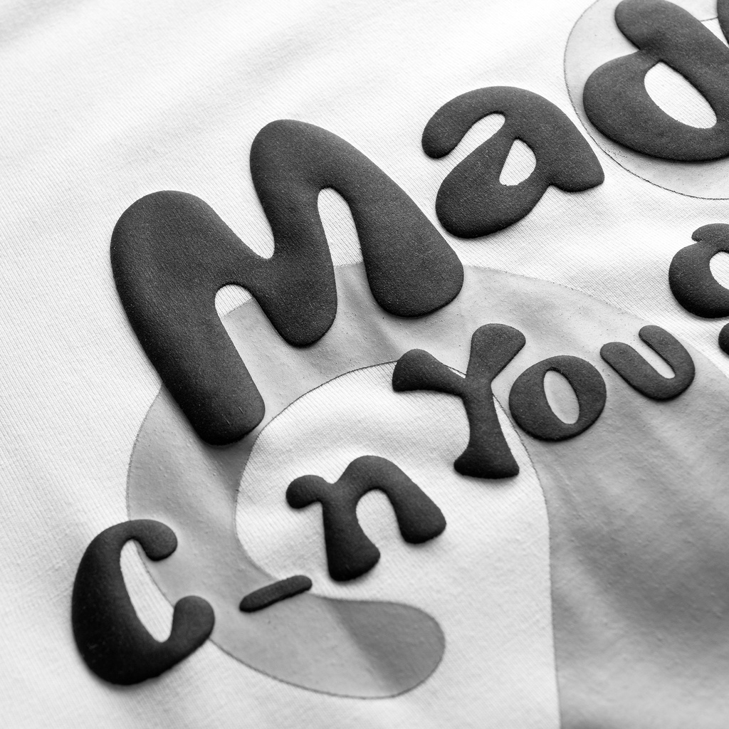 MADMIND® Chính Hãng - Áo Thun abcdef  Màu Trắng / Nâu / Xám - Cổ Tròn, Cotton Thoáng Mát Form Rộng Unisex