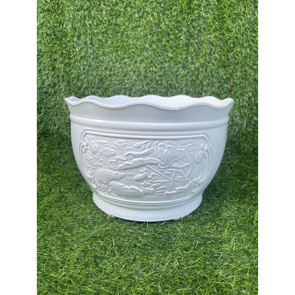 (17x12cm) Chậu nhựa cứng cao cấp uyên ương size 2_Chậu nhựa để bàn in nổi cực xinh. hàng đẹp UU170