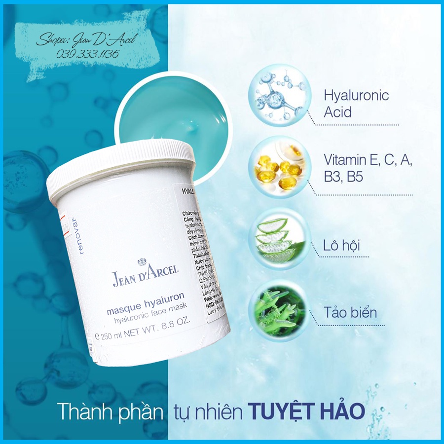 Mặt nạ cấp ẩm Jean D'Arcel _ Jean Darcel hyaluronic face mask 250ml j125