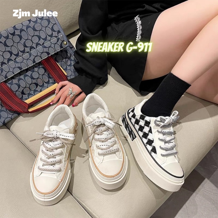 Giày thể thao vải nữ G911 dây bện chéo đế mịn siêu cấp