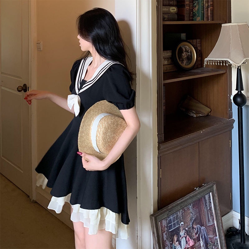 ❤️Vita S❤️Đầm tay phồng chiết eo đính nơ phong cách Lolita Nhật bản | BigBuy360 - bigbuy360.vn