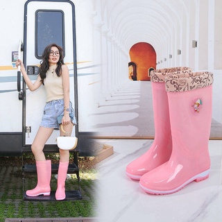 Ủng đi mưa ủng cao su cổ cao chống trượt giữ ấm thời trang đi mưa tiện dụng cho nữ