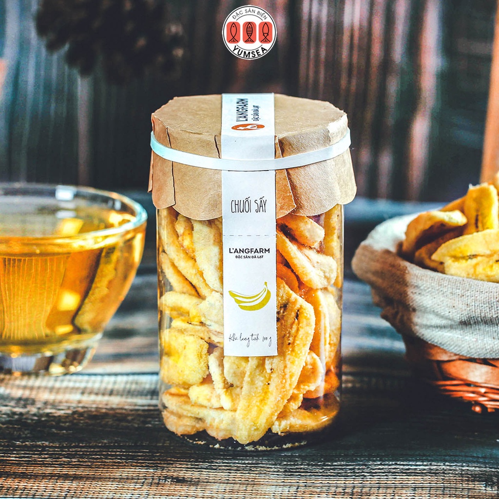 Chuối sấy giòn L'angfarm, 100g, hũ, mẫu tobita