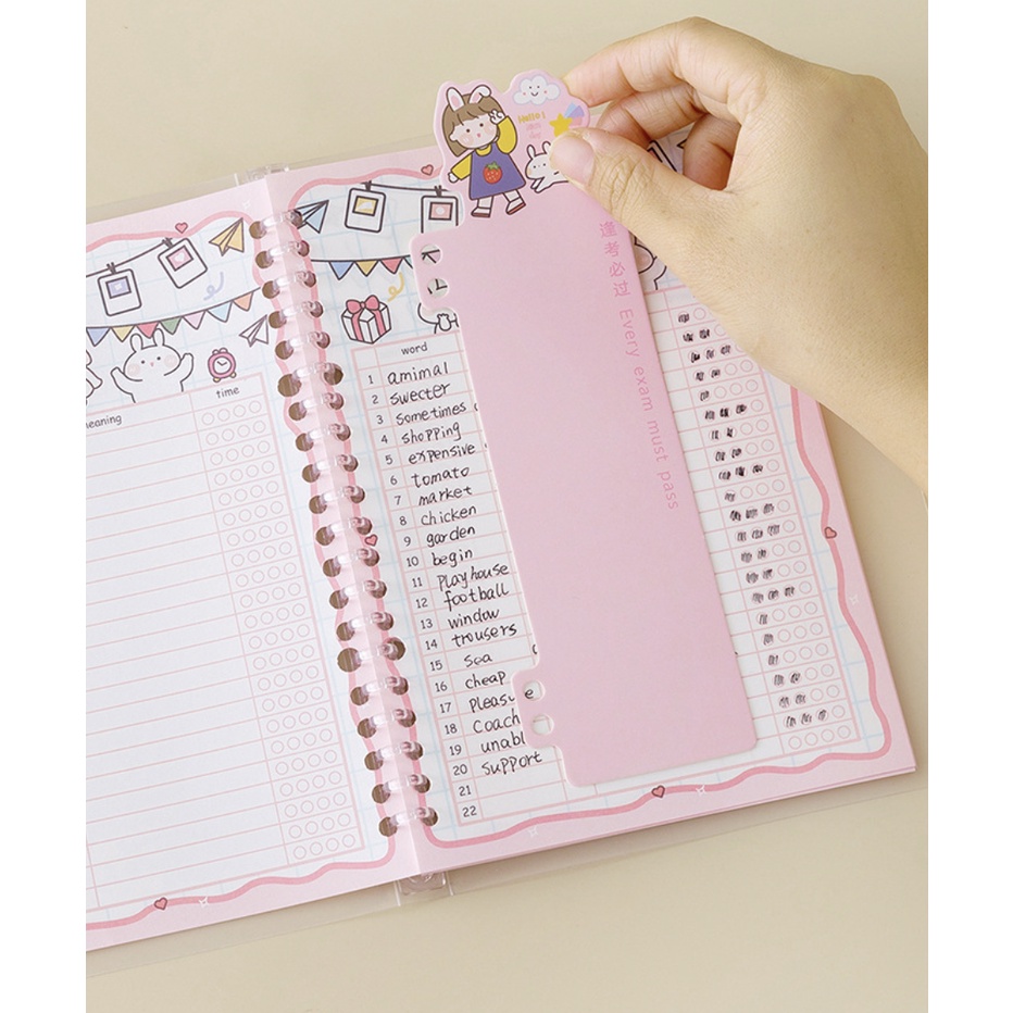 [Set 40 tờ tặng kèm tờ che học từ] Giấy refill binder học từ vựng CUTE GIRL series size A5 (20 lỗ) /B5 (26 lỗ)