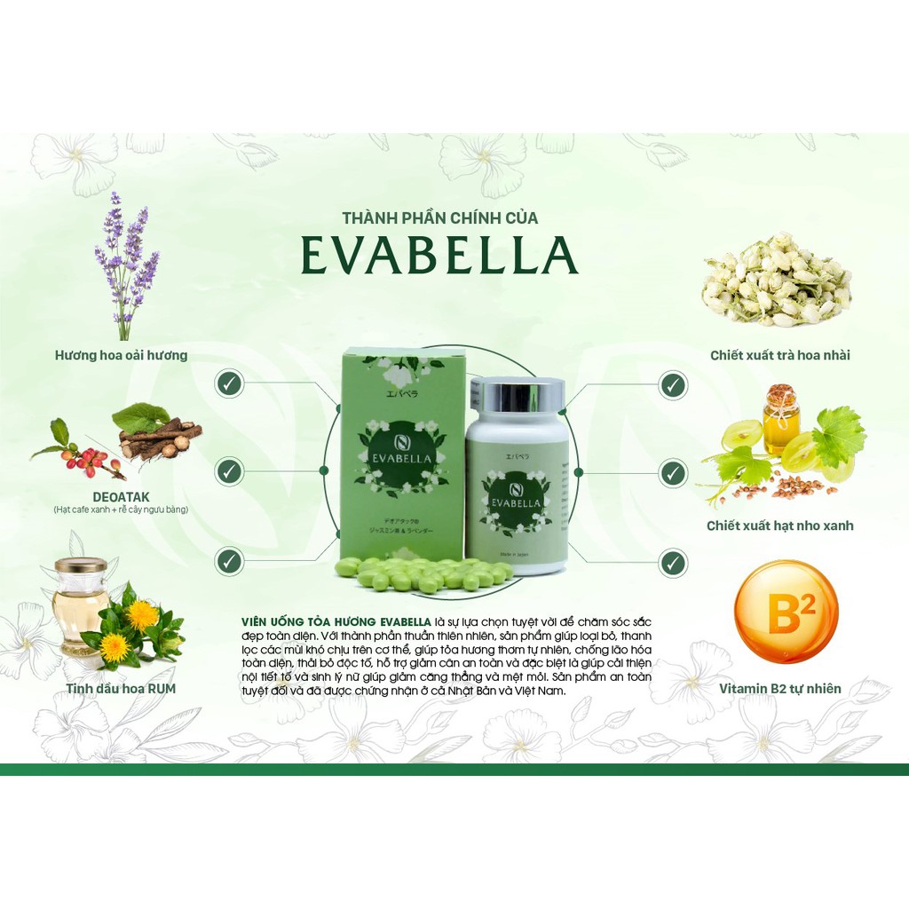 Viên Uống Evabella Làm Đẹp Da Chống Lão Hóa Tỏa Hương Thơm Từ Bên Trong | BigBuy360 - bigbuy360.vn