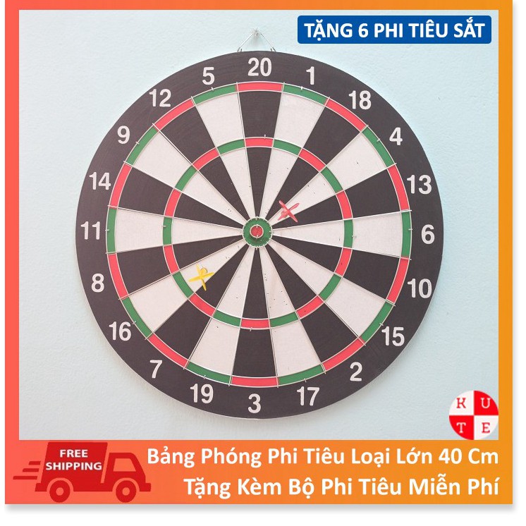 Bảng Phóng Phi Tiêu Loại Lớn 40 Cm Tặng Kèm 6 Phi Tiêu