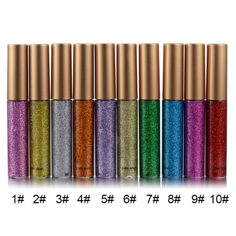 [Hàng mới về] bút kẻ mắt dạng nước có 7 màu vàng/bạc lấp lánh trang điểm chuyên nghiệp kháng nước