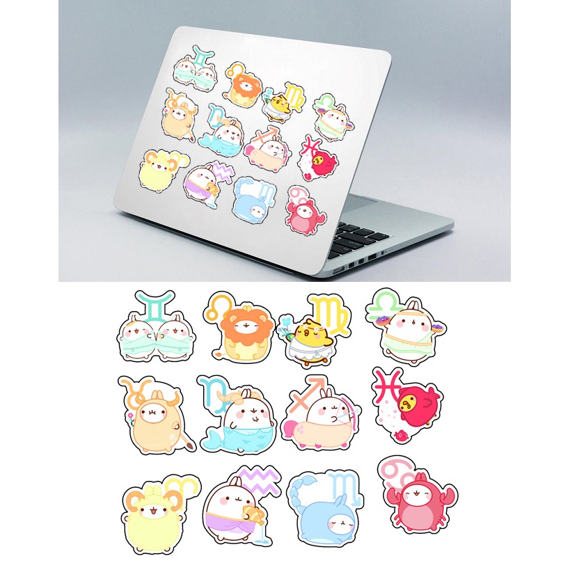Sticker 12 cung hoàng đạo  A3 S30T30 chống thấm nước decal sticker dán laptop mũ bảo hiểm xe sticker cao cấp chủ đề