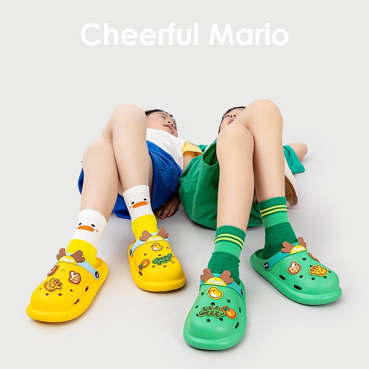 Dép cho bé Cheerful Mario - dép sục cross có quai chất liệu nhựa eva cho bé trai bé gái ( kèm video ảnh thật)