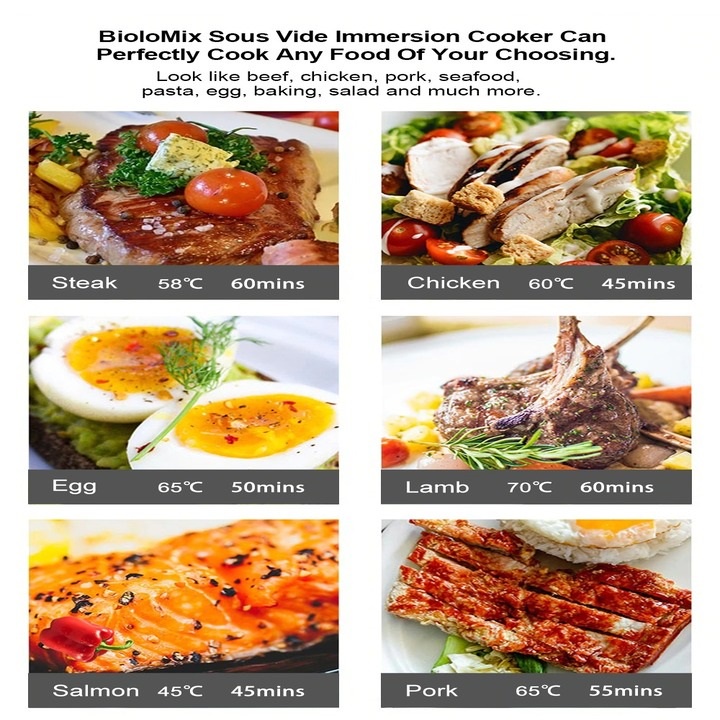 Máy nấu chậm Sous Vide BioloMix SV-9008 màn hình LED, công suất 1300W - Hàng Nhập Khẩu