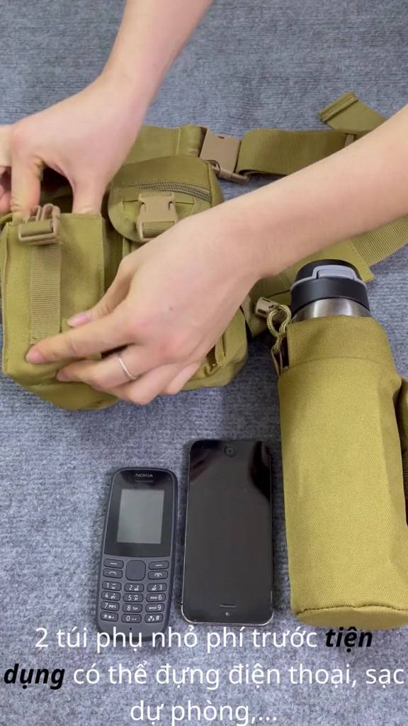 Túi Đeo Hông Đi Phượt Dã Ngoại, Túi Đeo Hông Kèm Chai Nước Đi Bộ Đi Phượt Dã Ngoại Tiện Dụng (Tặng Móc Khóa) | BigBuy360 - bigbuy360.vn