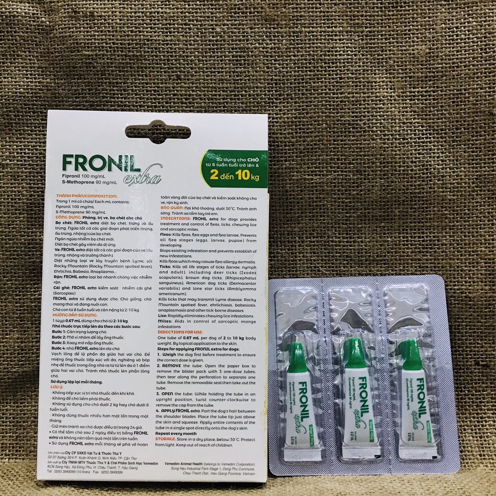 Fronil Extra -Sản Phẩm Mới Cao Cấp Loại Bỏ Ve Rận Bọ Chét Chó 2-10Kg