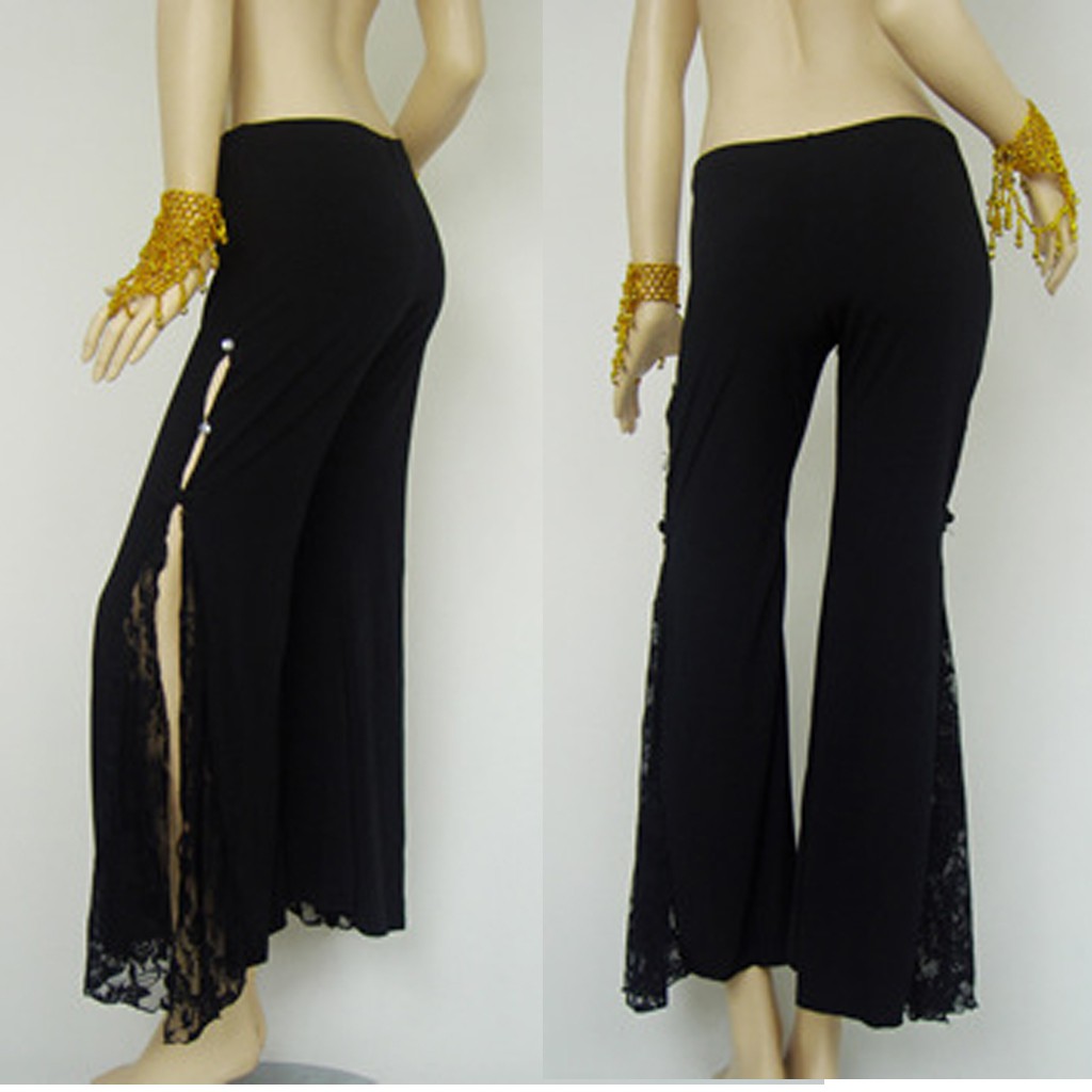 Women Belly Dancing Trousers Soft and Light Lace Edge Latin Dance Yoga Pants