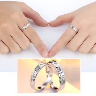 Nhẫn đôi đeo tay Cá heo đôi kết đá