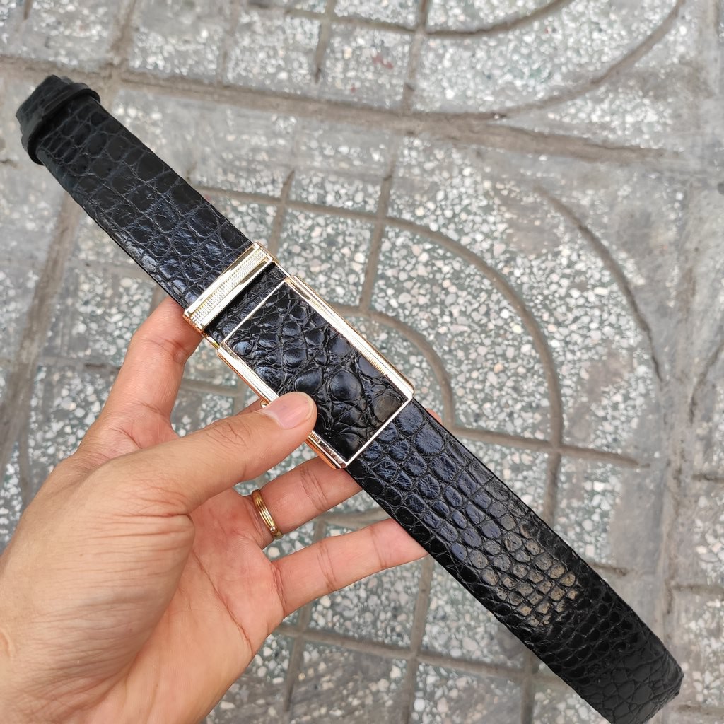 Thắt Lưng Da Cá Sấu. . Da Hông Cá Sấu Rất Mềm Và Đẹp. Kt 3.5 x 120cm. Bảo Hành Chính Hãng 12 tháng!