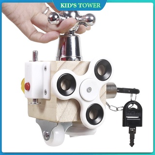 Hộp bận rộn busy cube, bảng bận rộn busy board chất liệu gỗ tự nhiên an toàn cho bé