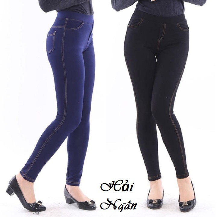 QUẦN LEGGING DÀI GIẢ JEANS Hải Ngân Có Big Size Đến 86KG