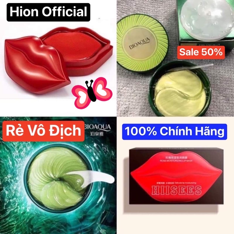 Combo 80 miếng mặt nạ mắt môi Hiisees , Bioaqua