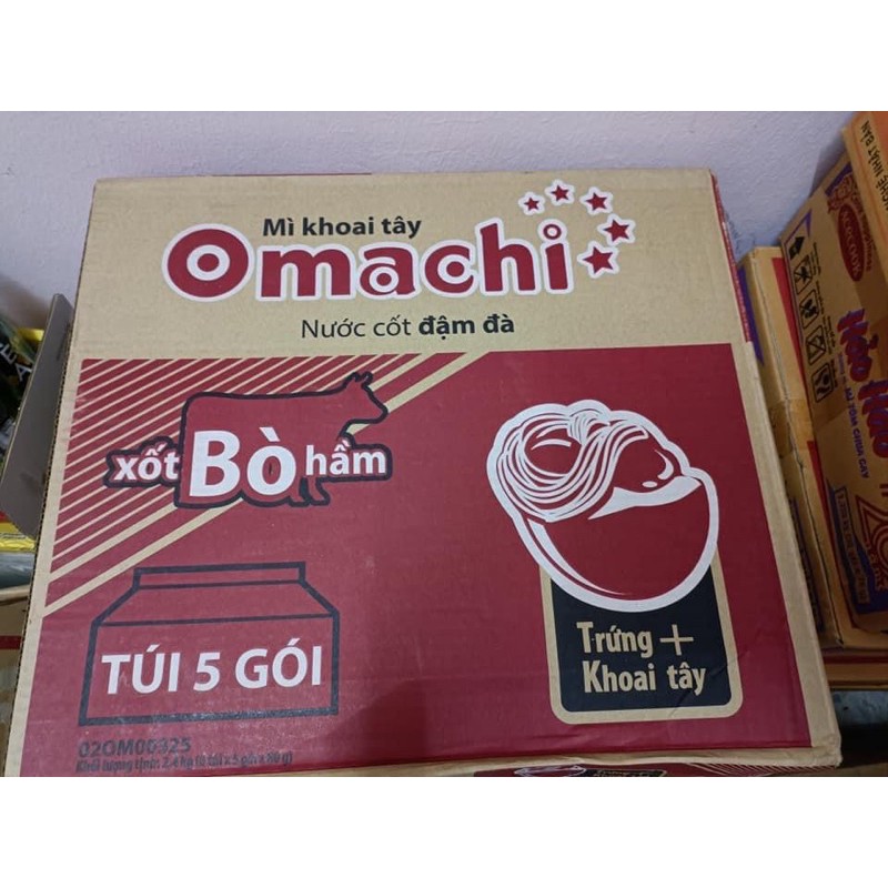  Mì Omachi Xốt Bò Hầm, Tôm Chua Cay, Sườn hầm ngũ quả