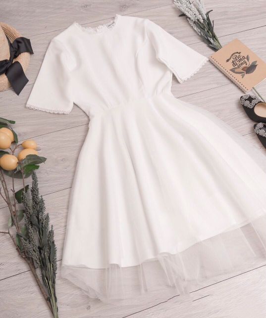 Váy trắng prom tiểu thư | BigBuy360 - bigbuy360.vn