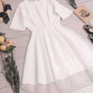 Váy trắng prom tiểu thư