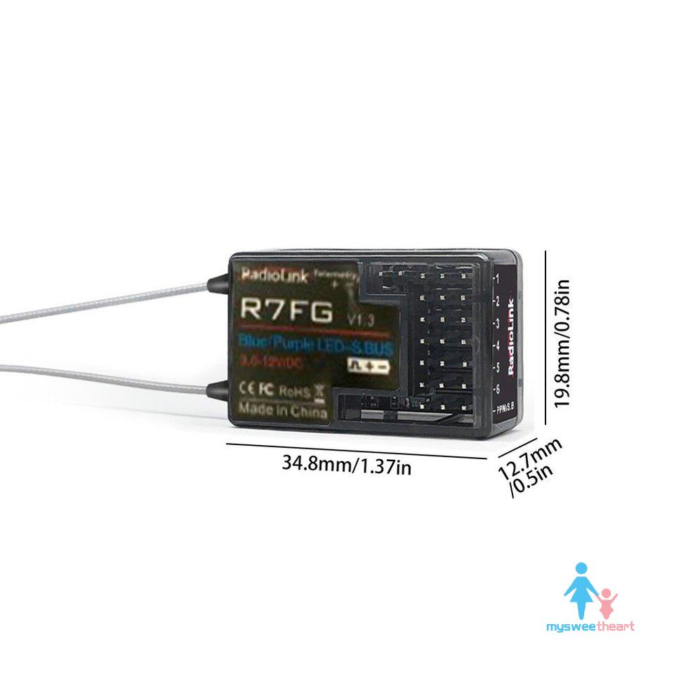 RadioLink R7FG Dual Antenna Reciever High Voltage Integrated Gyro Version
