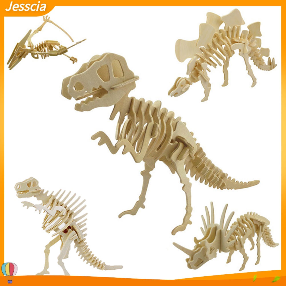 Jessica| Bộ Xếp Hình Xương Khủng Long 3D Bằng Gỗ Cho Bé
