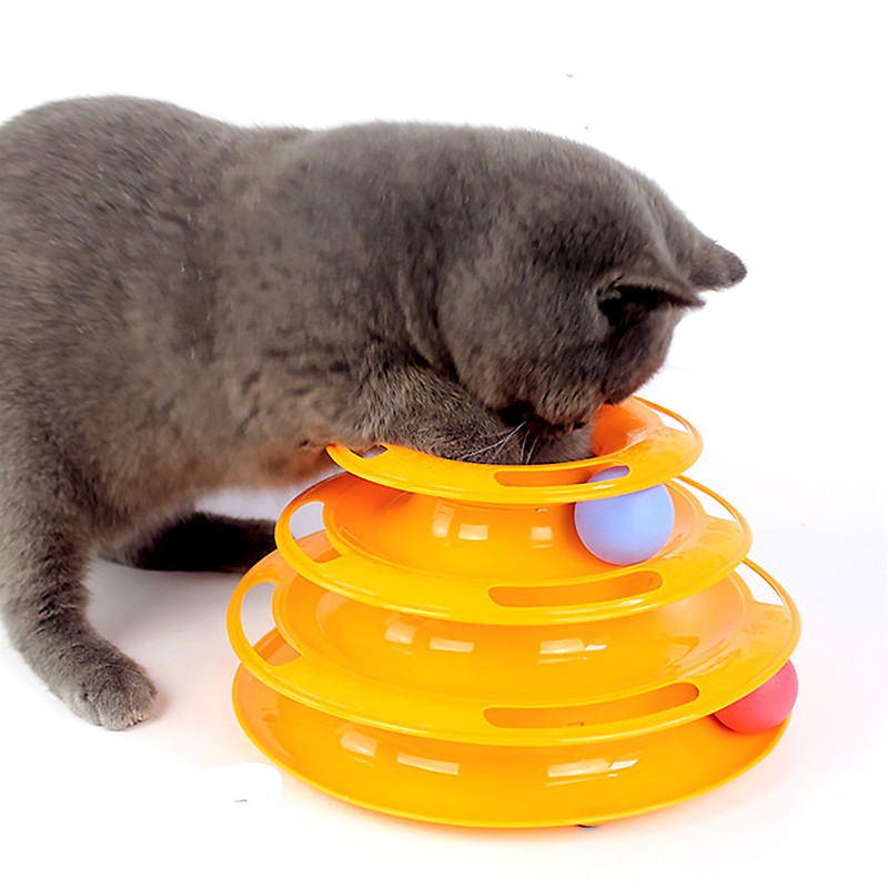 Đồ Chơi Huấn Luyện Cho Mèo Tháp Banh Bóng 3 Tầng Màu Sắc Dùng Để Đuổi Bắt Bóng Luyện Phản Xạ - Bobo Pet Shop Hà Nội