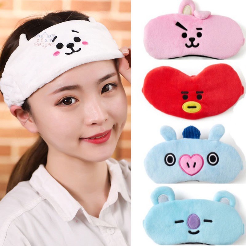 VN (Hàng Mới Về) Băng Đô Co Giãn Phong Cách Bts Bt21 Dùng Rửa Mặt / Trang Điểm Cho Nam Nữ