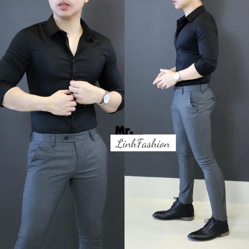 CÓ SIZE ĐẠI BIG SIZE ÁO SƠ MI NAM TRẮNG TRƠN ĐEN TRƠN CÔNG SỞ CAO CẤP SƠ MI HỌC SINH VIÊN