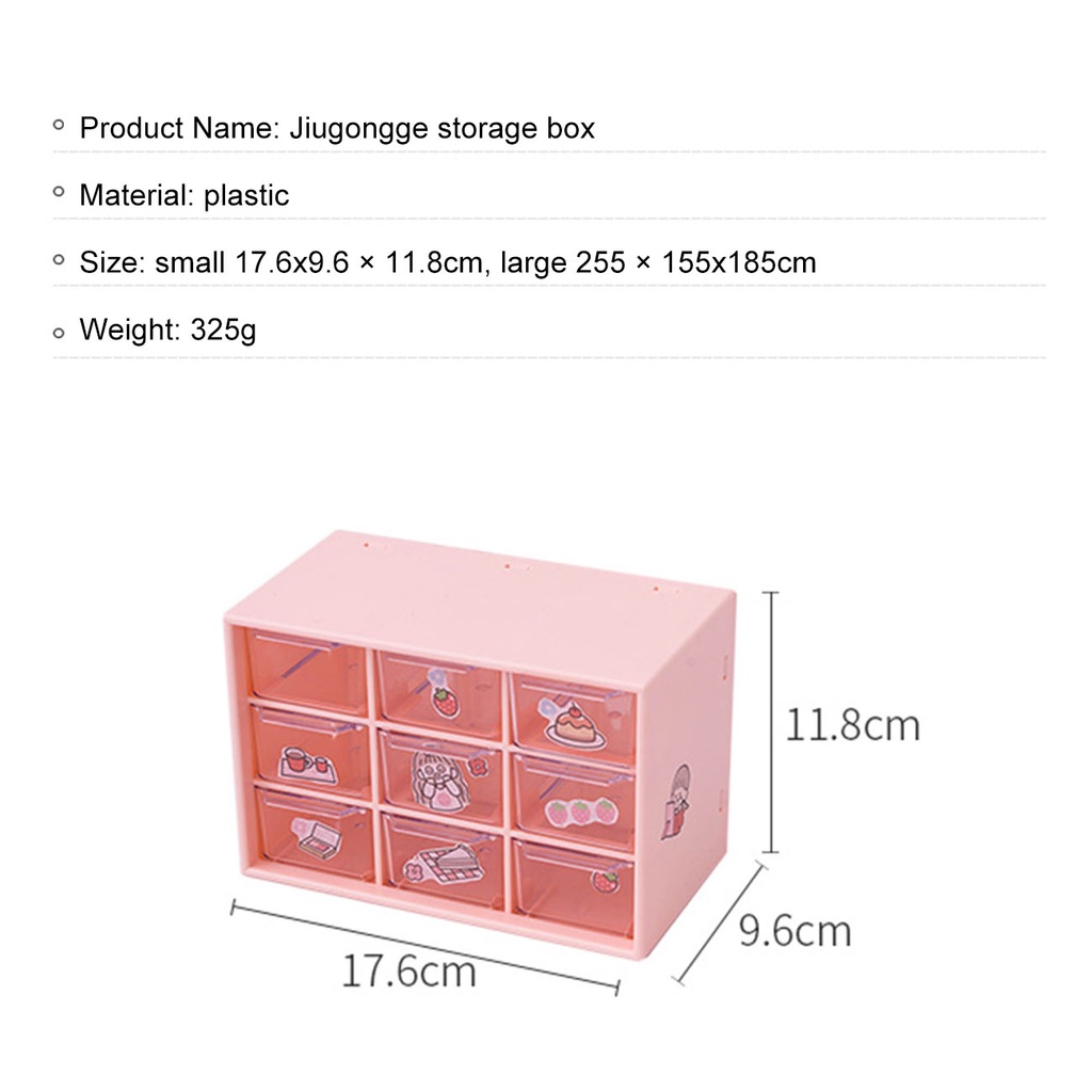 Hộp Đựng Đồ JUJIAJIA 9 Ngăn Siêu Đẹp Bằng Nhựa Đa Năng