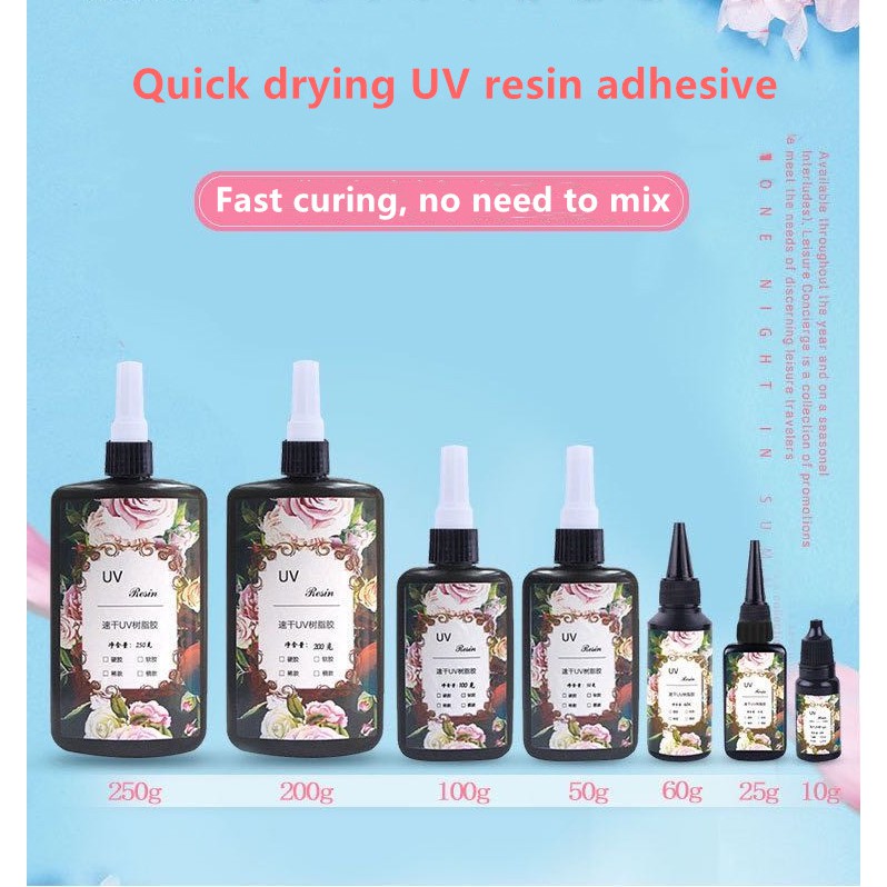  Keo Resin UV Epoxy Cứng Siêu Trong, Ít Bọt Để Làm Trang Sức, Handmade