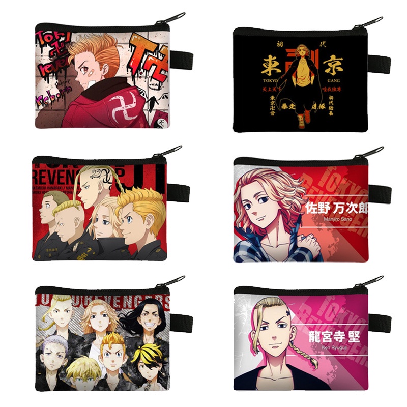 Ví đựng tiền xu cầm tay in họa tiết anime Tokyo Revengers cho học sinh